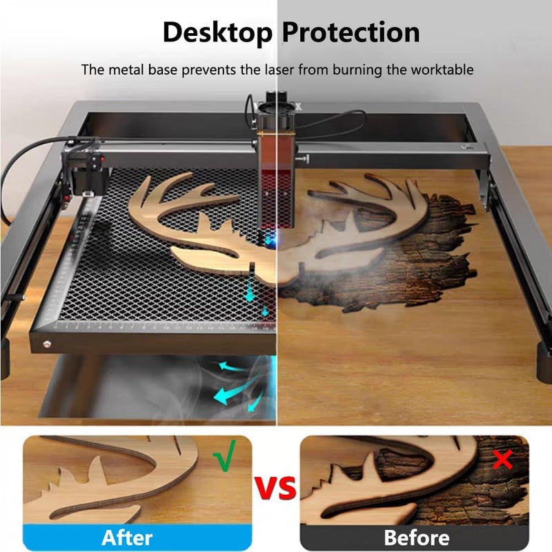 Skouphy Upgraded Oxide Coating Honeycomb Laser Bed 440x440mm Honeycomb Work Table with Fixed Magnets for Most Laser Engraving Machines Fast Heat Dissipation and Smoke Elimination 17.32"x17.32" - Image 3
